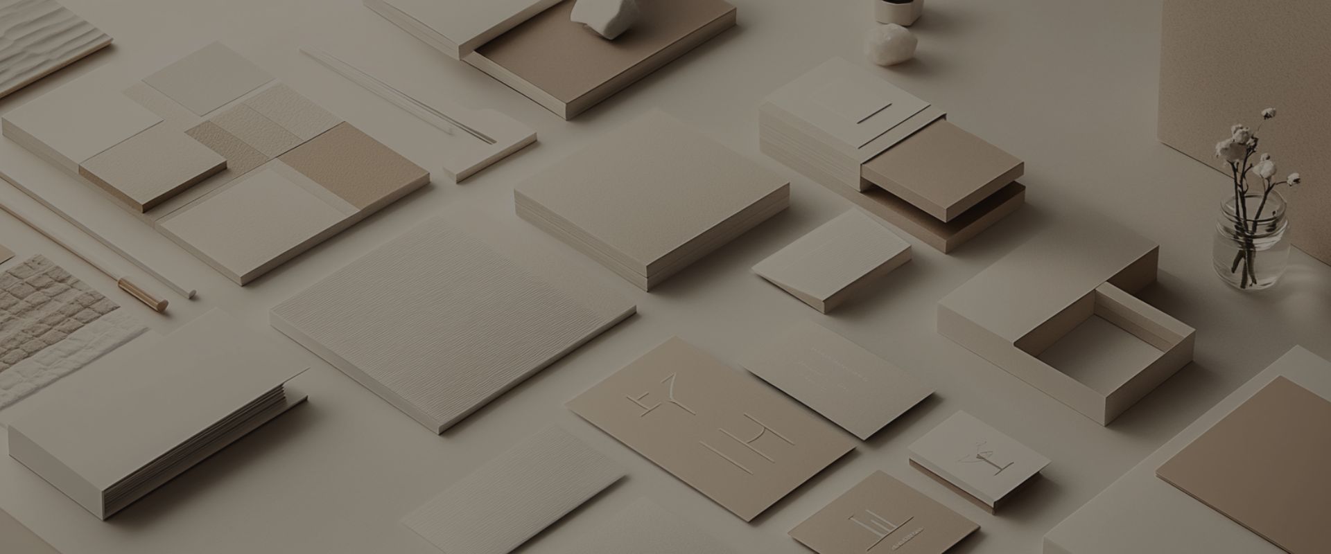 Creatief branding moodboard met kleurenpaletten, logo-ontwerpen en typografie, branding laten maken door Huysstyl.