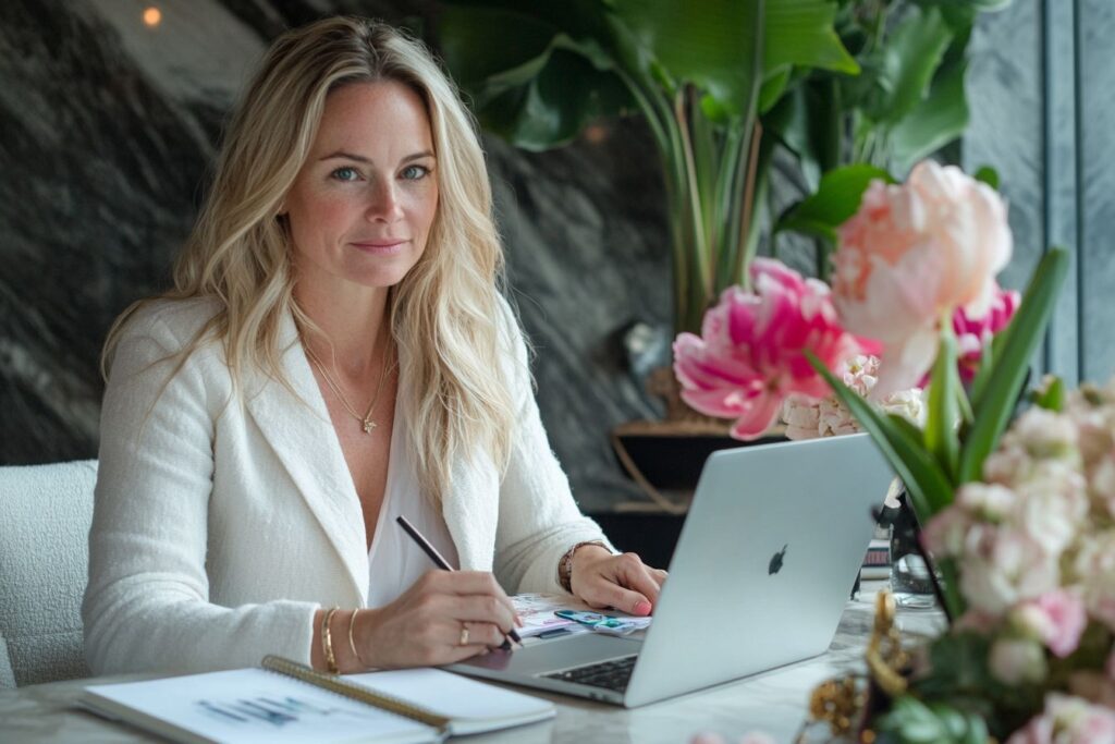 Creatieve ondernemer werkt aan websiteplan voor nieuw project